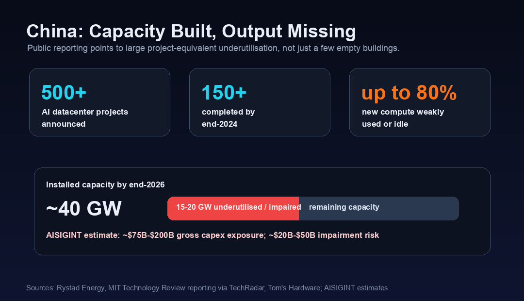 China AI datacenter capacity overhang